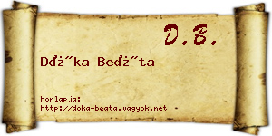 Dóka Beáta névjegykártya