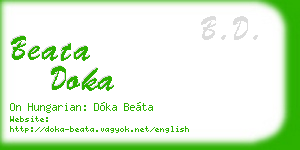 beata doka business card